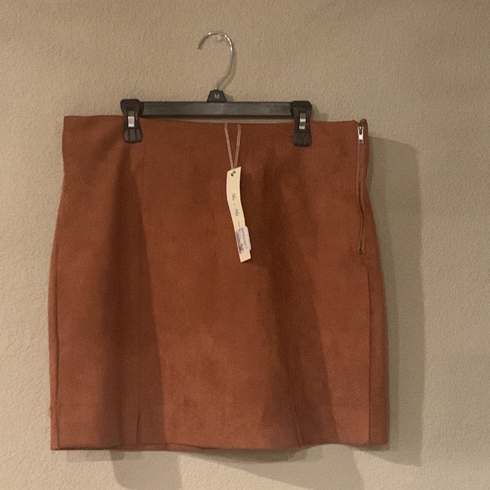 Tan suede skirt